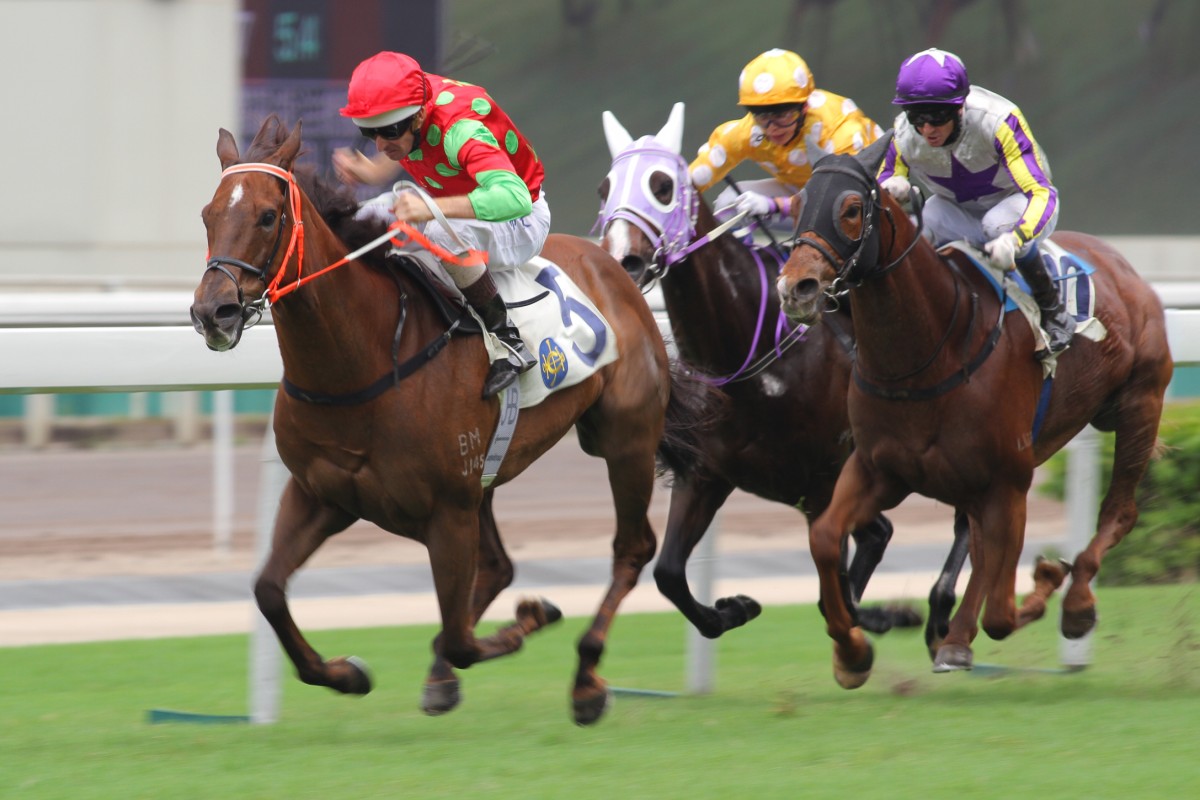 Nightlign races away for his fourth win from 70 starts. He won in Class One on debut in 2008. Photo: Kenneth Chan