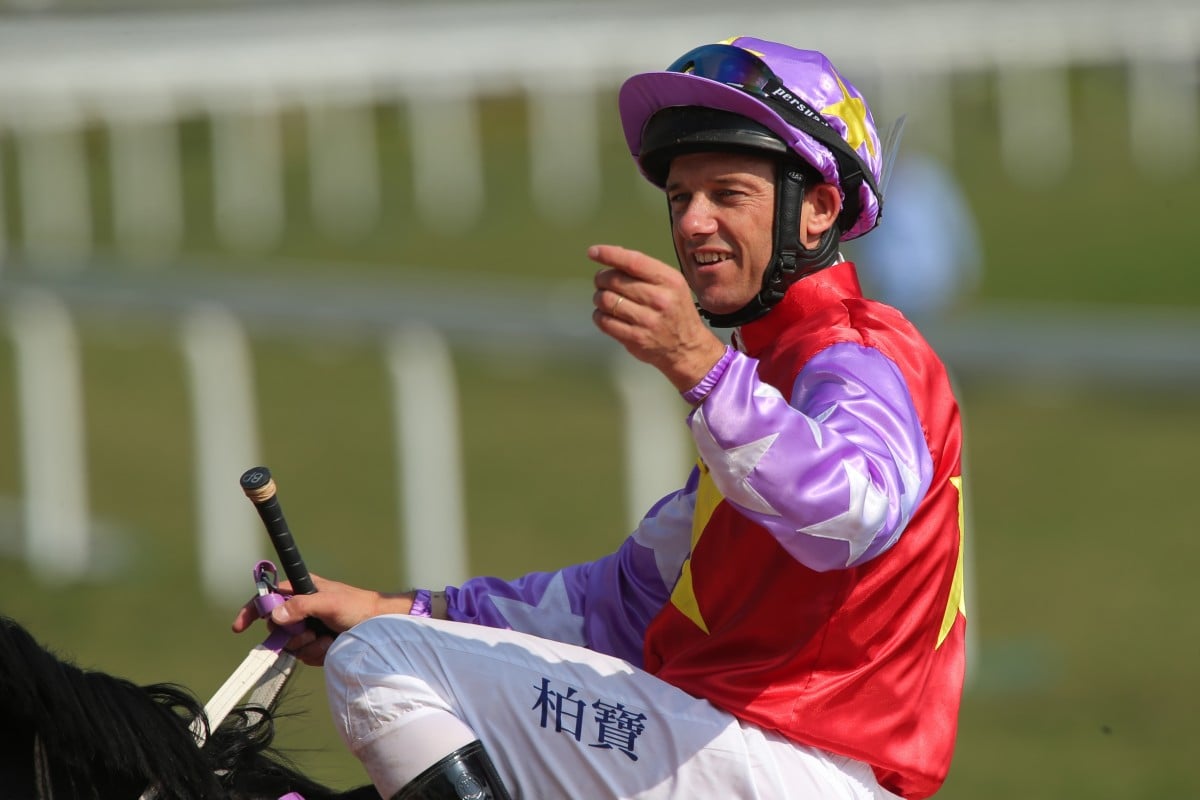 Brett Prebble was one of two jockeys suspended for careless riding in the second race. Derek Leung was the other. Photo: Kenneth Chan