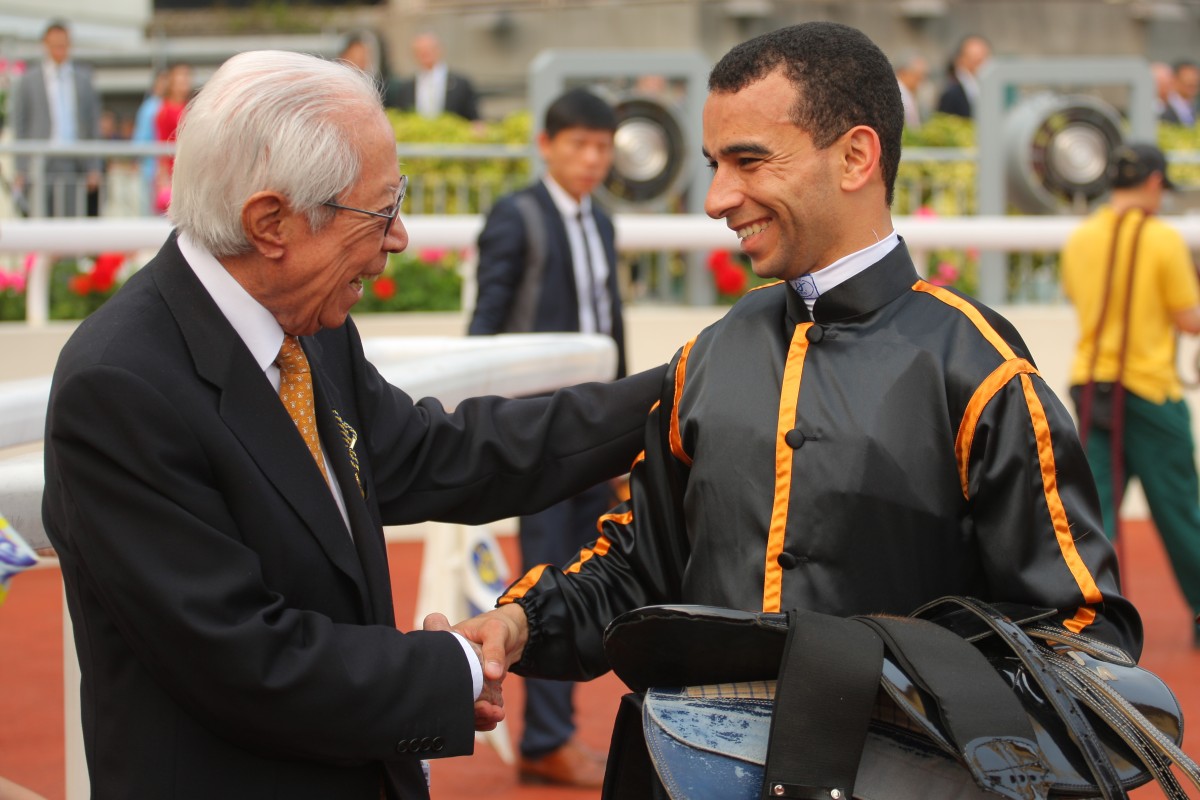 Owner Cornel Li (left) declared Able Friend to be "Hong Kong's horse" after his Champions Mile rout. Photo: Kenneth Chan