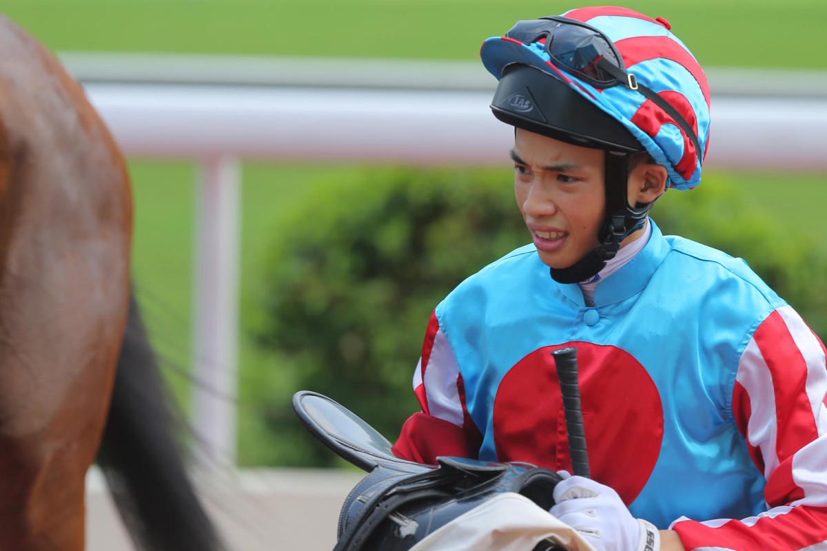 Jack Wong rode a double on Sunday, scoring on Popping Candy and Best Hope. Photos: Kenneth Chan