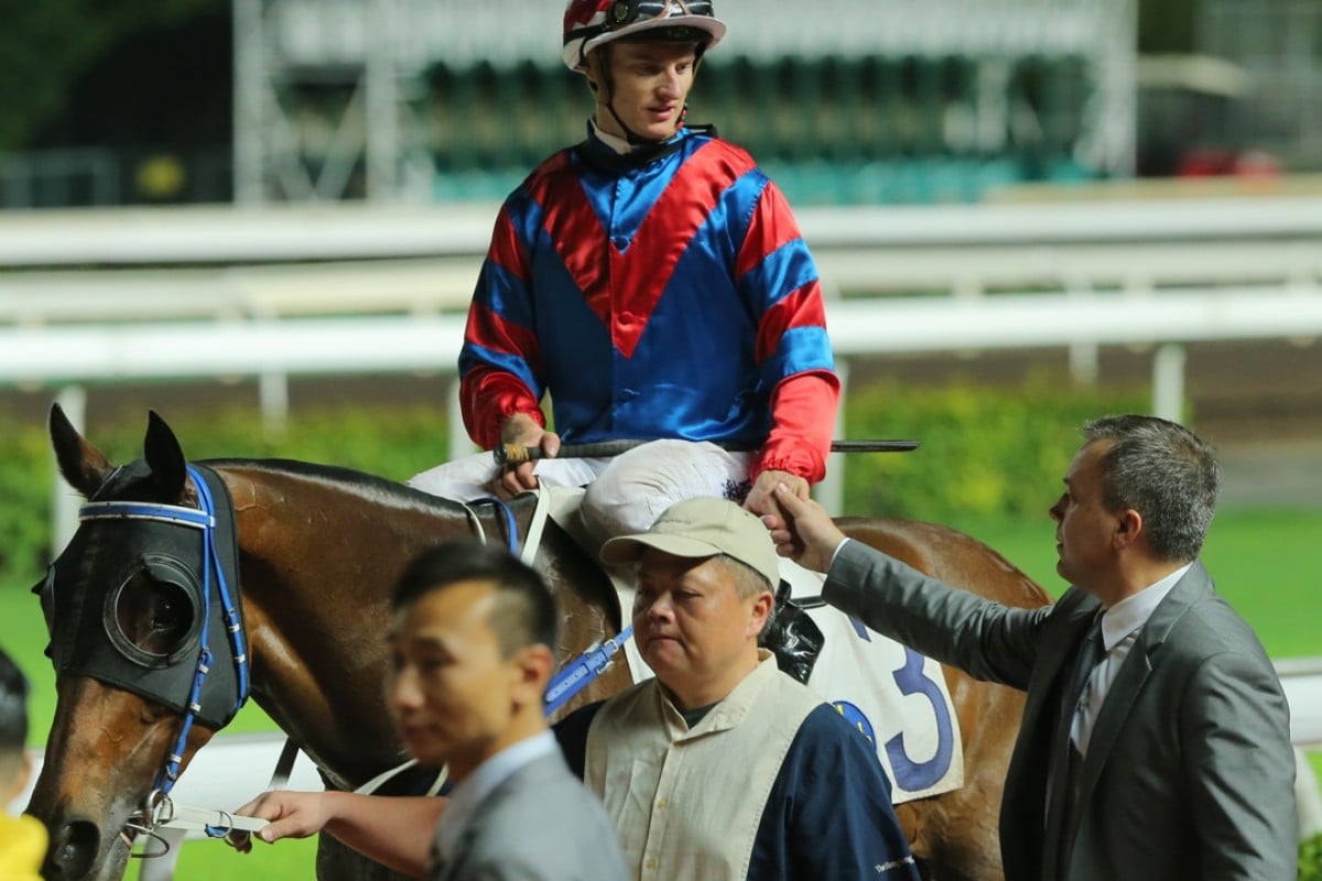 Zac Purton, Gun Pit and Caspar Fownes at Sha Tin last month
