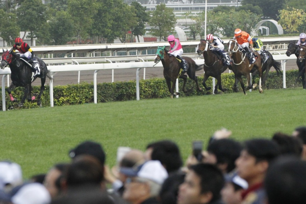 A Shin Hikari races away to win the Hong Kong Cup in front of a large crowd at Sha Tin. Photo: Kenneth Chan