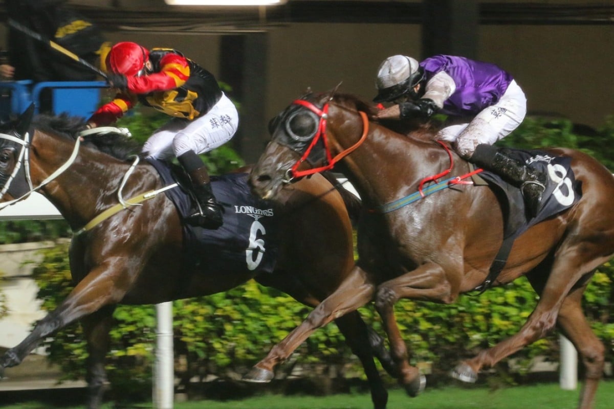 Silvestre de Sousa winning on Happy Spirit at the Longines International Jockeys’ Championship at Happy Valley earlier this month. Photo: Kenneth Chan