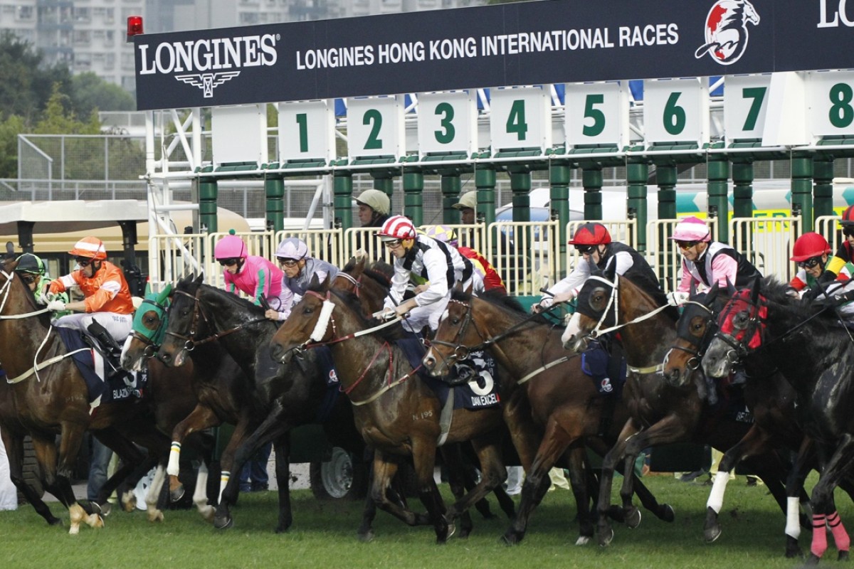 The field jumps in the Longines Hong Kong Cup. The SCMP’s award-winning coverage of the Hong Kong International Races has received global recognition from the title sponsor. Photo: Kenneth Chan