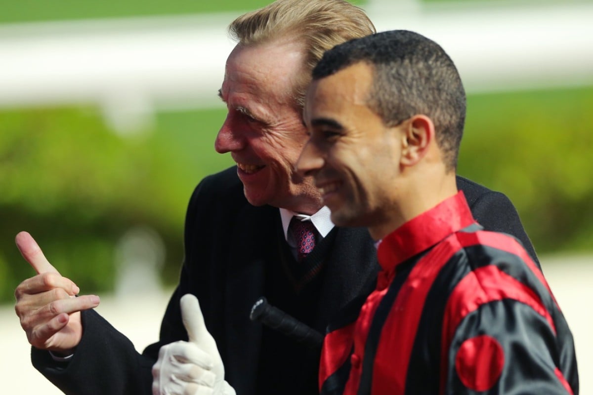 Trainer John Size, with jockey Joao Moreira, is hoping to snag the Classic Mile. Photos: Kenneth Chan