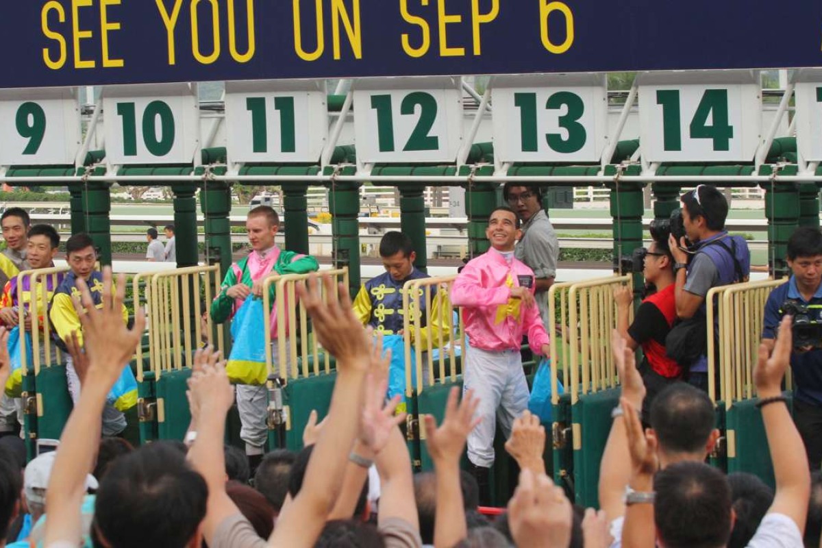 It is a long slog until the last meeting of the season and the annual jockeys’ parade after the term’s final race. Photo: Kenneth Chan