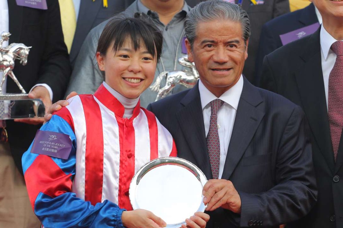 Kei Chiong was crowned the inaugural winner of the Tony Cruz Award, but the Hong Kong legend believes the female apprentice needs to learn how to win from the back. Photo: Kenneth Chan
