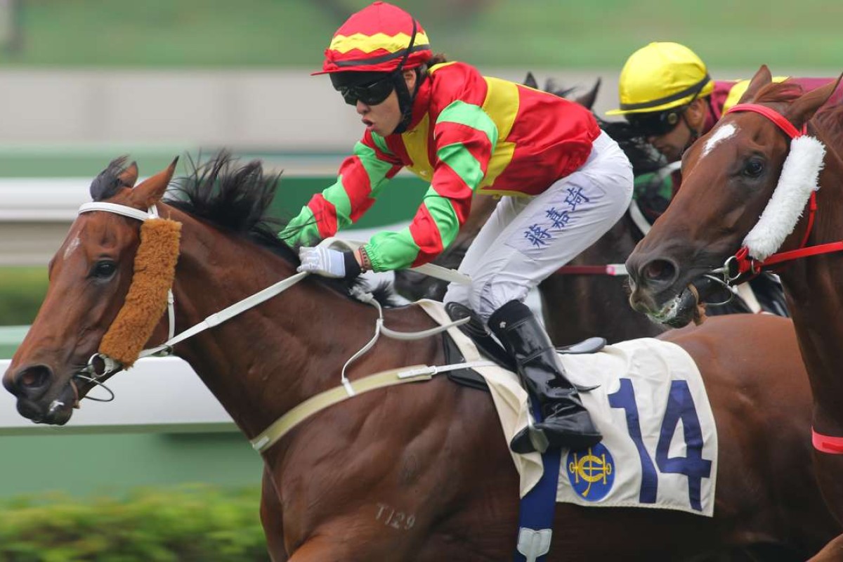 Apprentice Kei Chiong rides Multimax to victory on opening day. Photo: Kenneth Chan