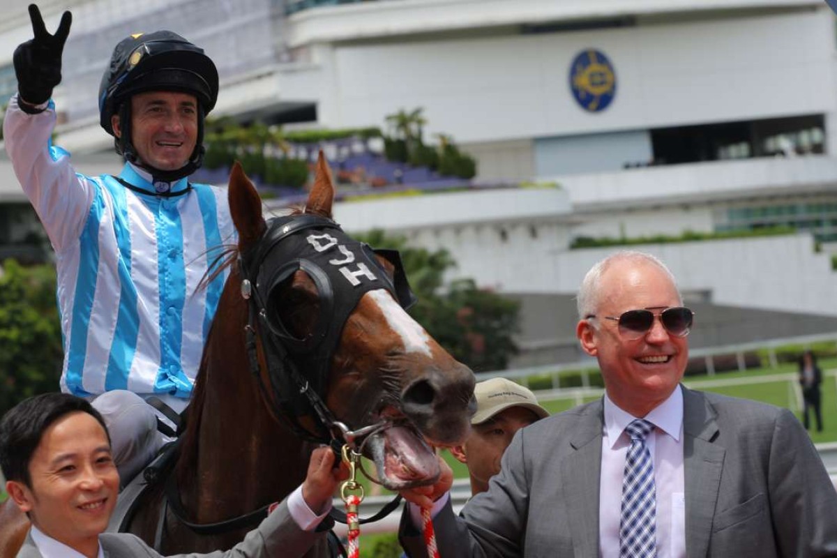 Douglas Whyte has a nice book of rides at Sha Tin on Sunday. Photos: Kenneth Chan