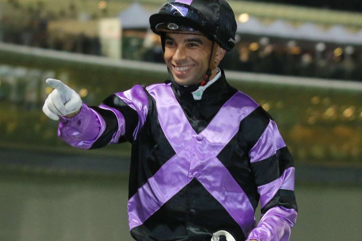 The Magic Man Joao Moreira celebrates with the crowd after winning on Formula Galore. Photos: Kenneth Chan