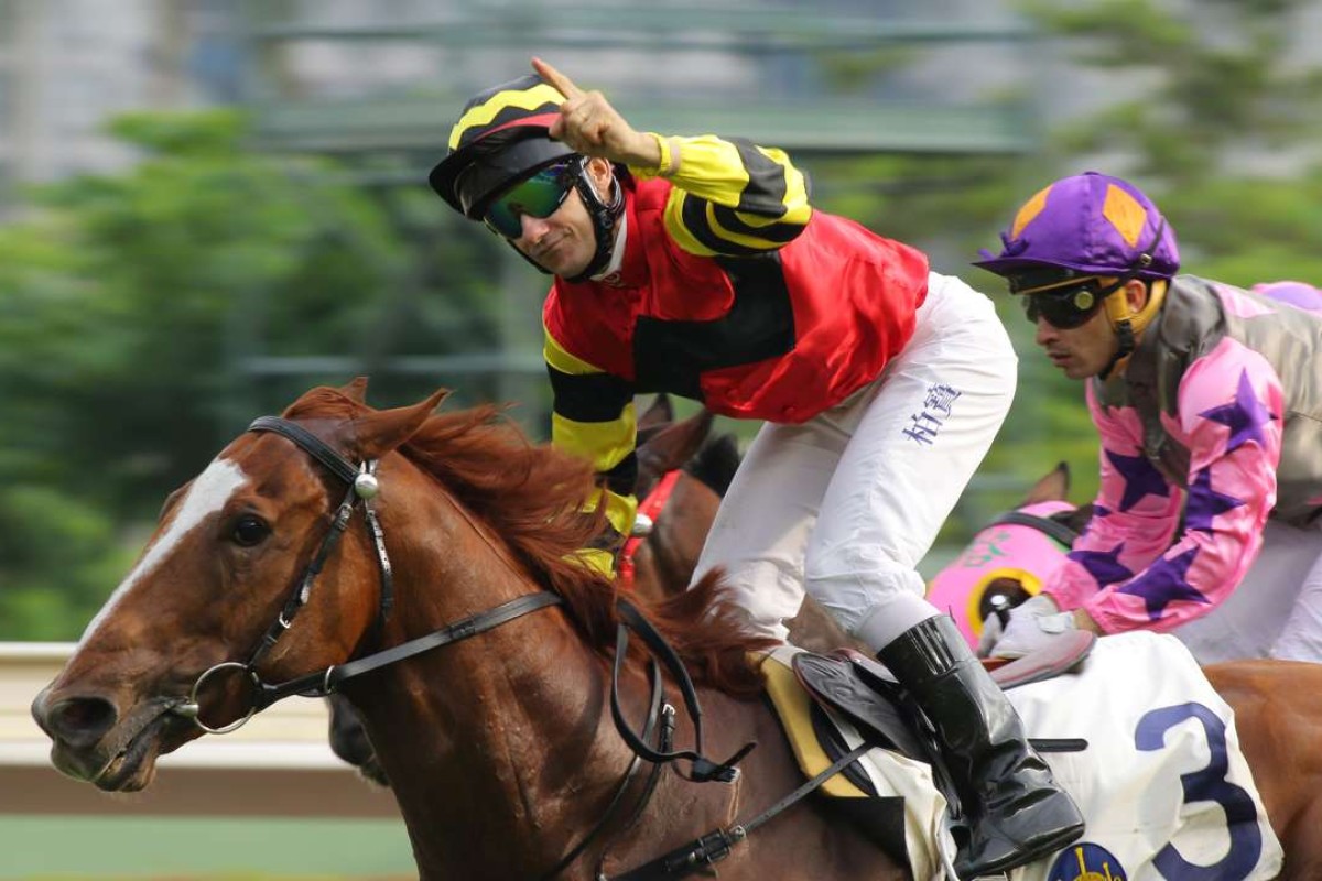 Brett Prebble salutes as Lucky Bubbles takes out the Premier Bowl in October. Photos: Kenneth Chan
