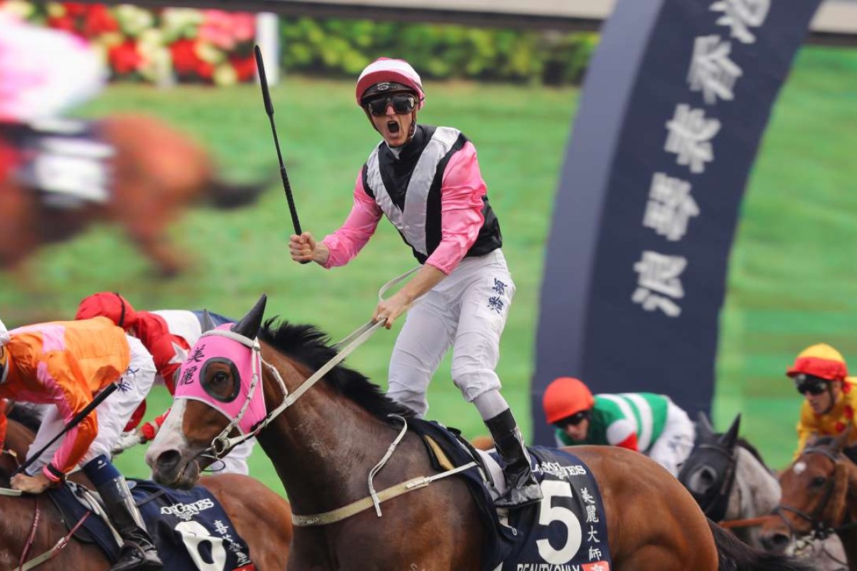 Zac Purton salutes as Beauty Only wins the Longines Hong Kong Mile. Photos: Kenneth Chan