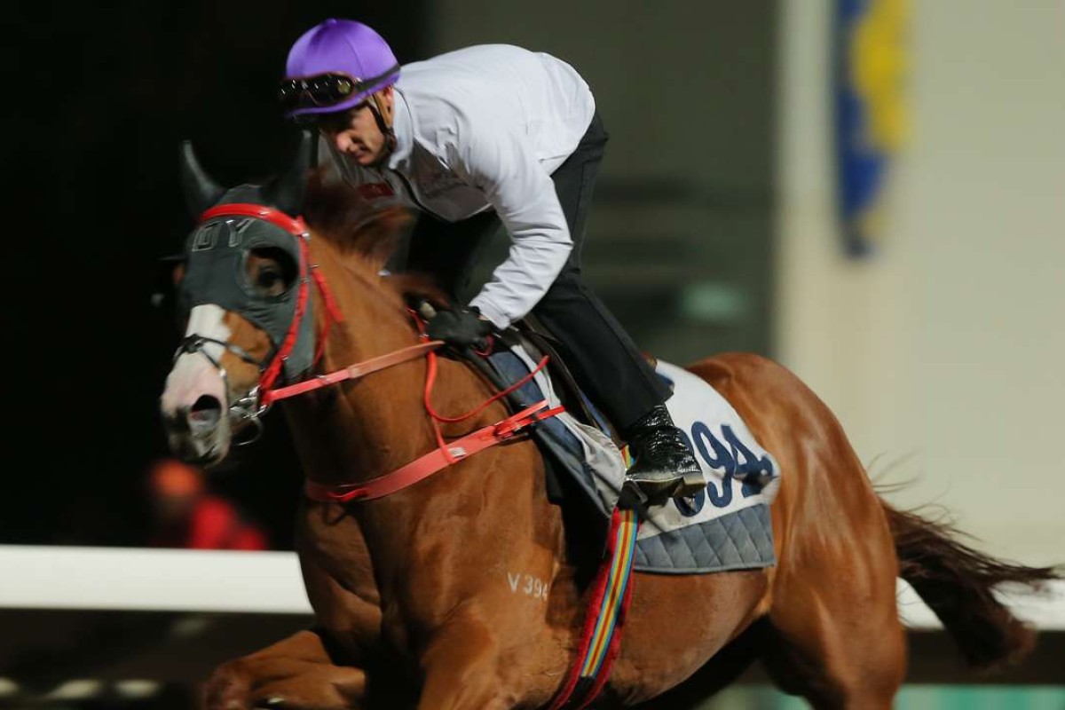 Zac Purton gallops Generous Heart on Friday morning. Photos: Kenneth Chan