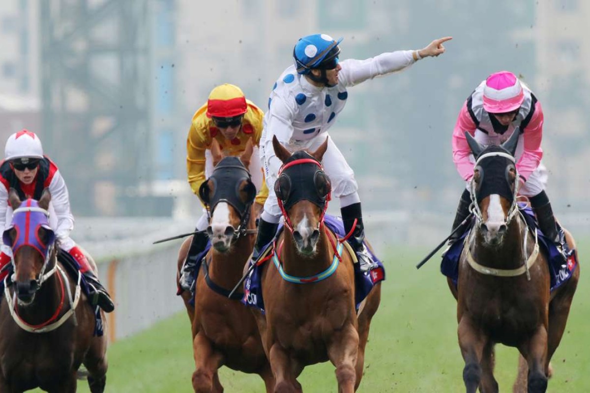 Contentment wins the 2016 Group One Queen’s Silver Jubilee for Brett Prebble. John Size’s six-year-old hasn’t won since but gets a great chance at handicap level on Sunday at Sha Tin. Photos: Kenneth Chan.