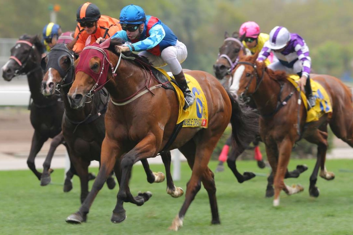Sam Clipperton drives Invincible Dragon to victory in the Hong Kong Macau Trophy at Sha Tin. Photos: Kenneth Chan