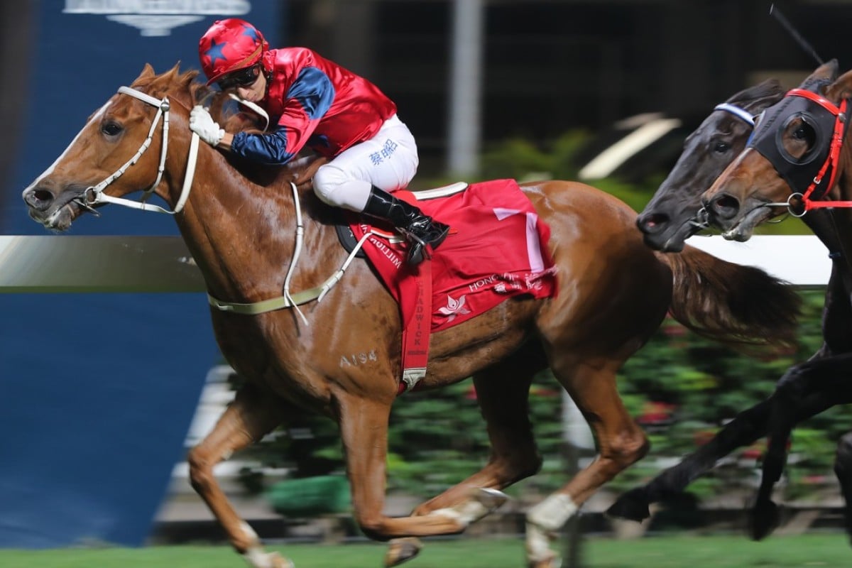 Matthew Chadwick guides The Golden Age to victory at Happy Valley. Photos: Kenneth Chan