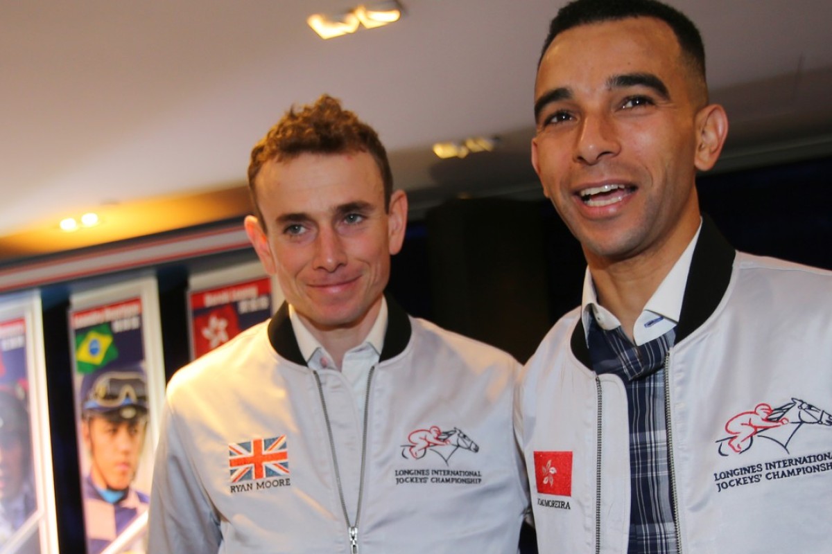 Jockeys Ryan Moore and Joao Moreira. Photos: Kenneth Chan.