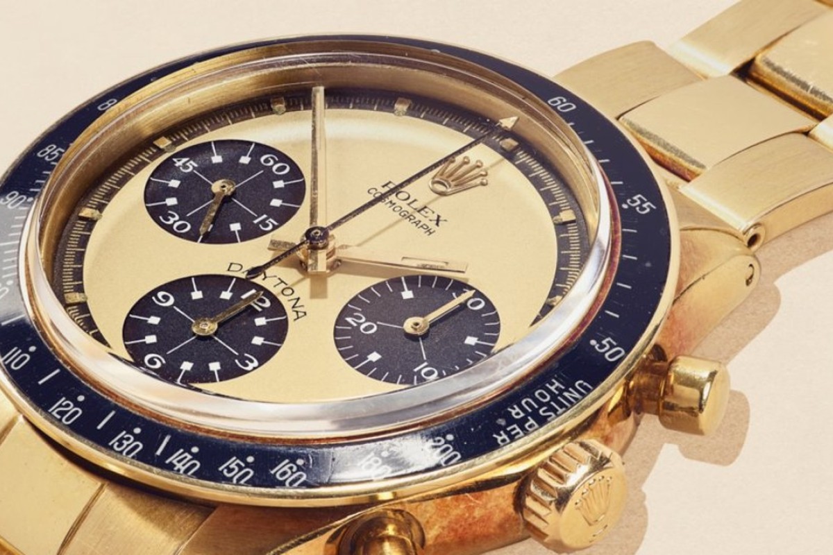 The Rolex â€˜Paul Newmanâ€™ Daytona 6264 in 18k yellow gold. Photo: Xupes.com