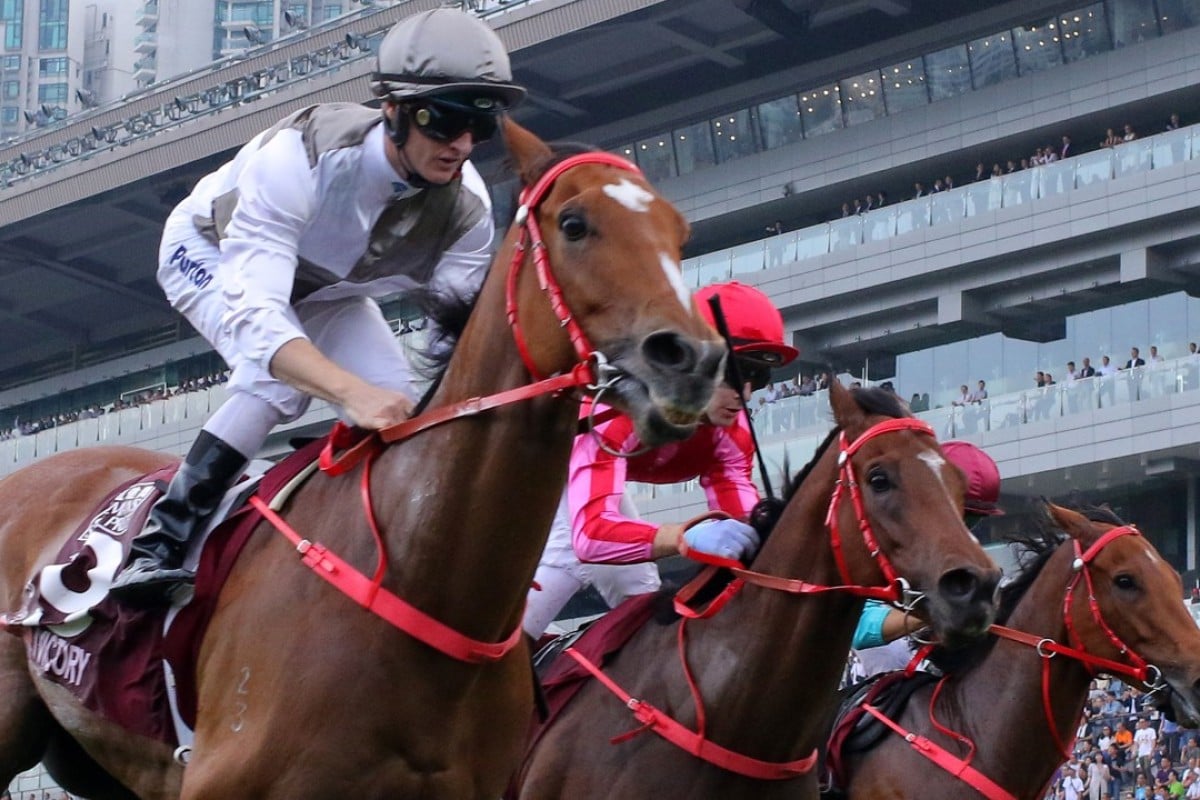 Ivictory races to victory in last season’s Chairman's Sprint Prize at Sha Tin. Photos: Kenneth Chan