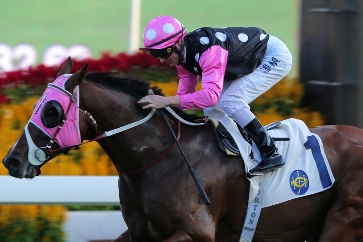 Zac Purton and Beauty Generation take out the Sha Tin Trophy. Photos: Kenneth Chan