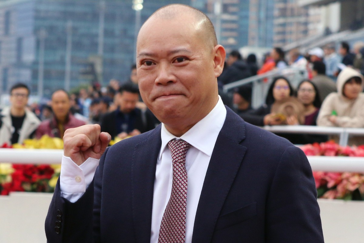 Trainer Chris So after Tianchi Monster won at Sha Tin, marking his 200th Hong Kong winner. Photos: Kenneth Chan