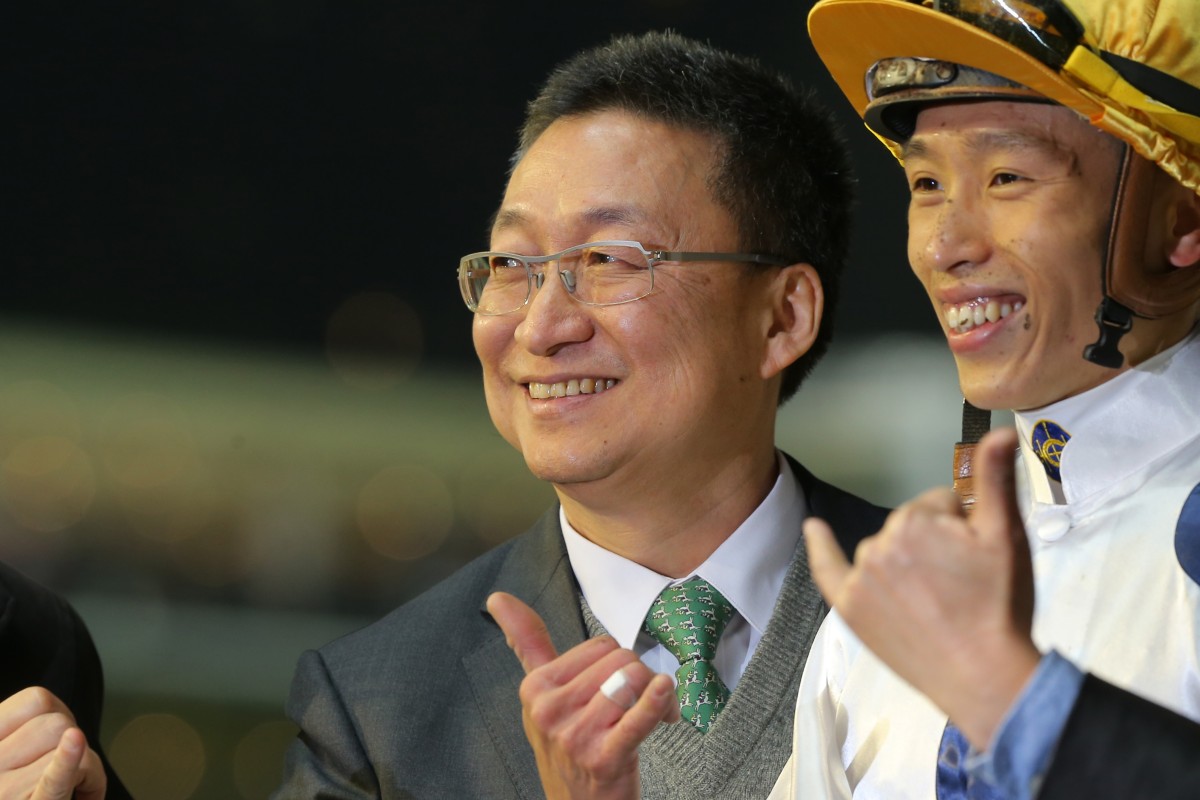 Francis Lui and Vincent Ho celebrate Golden Cannon’s victory. Photos: Kenneth Chan