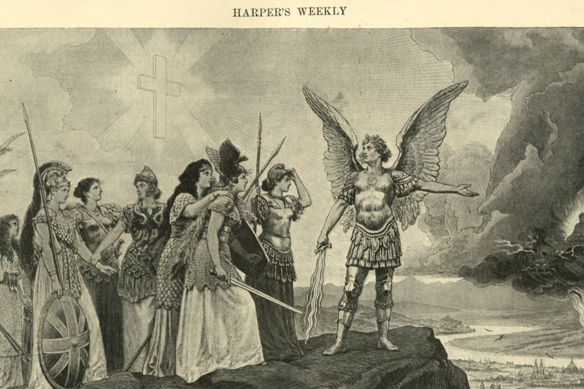 An illustration in Harpers Weekly, titled The Yellow Peril (1895), comes with an exhortation: Nations of Europe! Join in the defence of your faith and your homes!