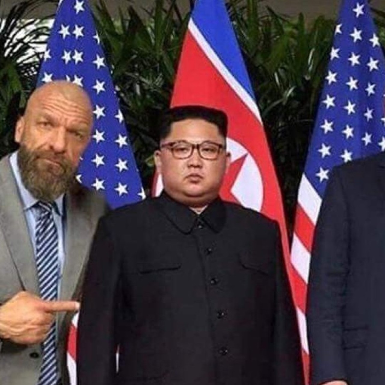 Triple H And Kim Jong Un Picture Goes Viral As Wwe Star Comments On Photoshopped Meme From Donald Trump Summit South China Morning Post