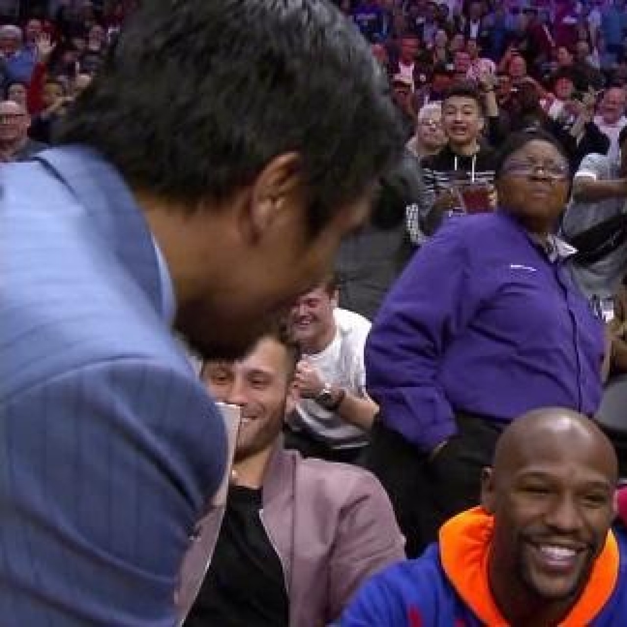 Manny Pacquiao Floyd Mayweather Meet Again At La Clippers Game