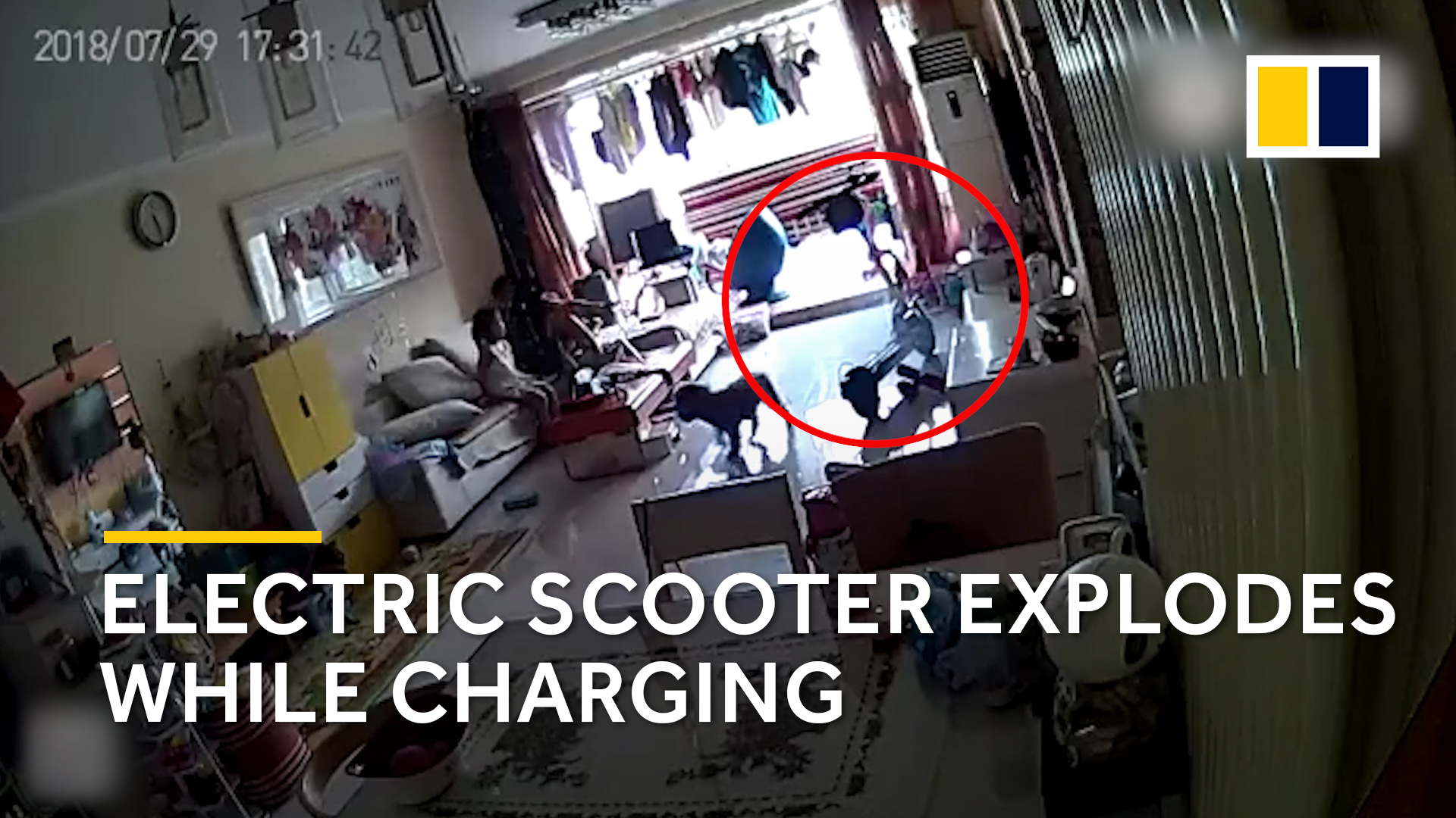 Electric scooter explodes and catches fire in living room in China’s
